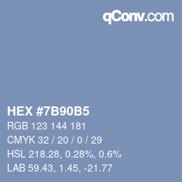 カラーコード: HEX #7B90B5 | qconv.com
