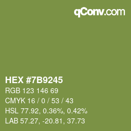 颜色代码: HEX #7B9245 | qconv.com