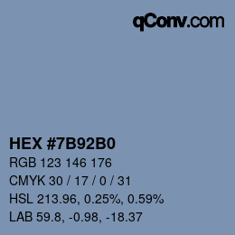 カラーコード: HEX #7B92B0 | qconv.com