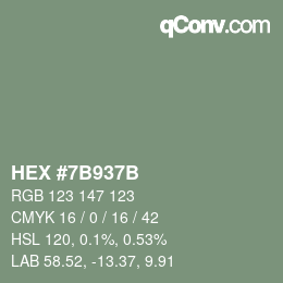 Color code: HEX #7B937B | qconv.com