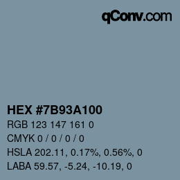 Color code: HEX #7B93A100 | qconv.com