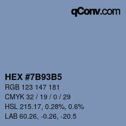 カラーコード: HEX #7B93B5 | qconv.com