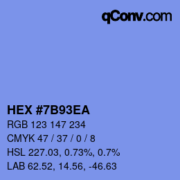 Color code: HEX #7B93EA | qconv.com