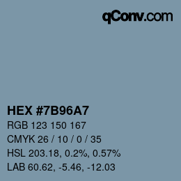 颜色代码: HEX #7B96A7 | qconv.com