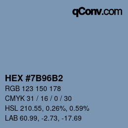 颜色代码: HEX #7B96B2 | qconv.com