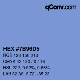 カラーコード: HEX #7B96D5 | qconv.com