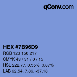 Color code: HEX #7B96D9 | qconv.com