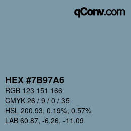 Color code: HEX #7B97A6 | qconv.com