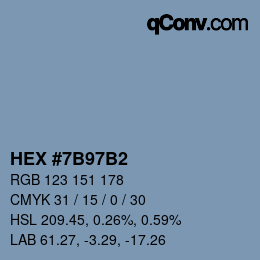 颜色代码: HEX #7B97B2 | qconv.com