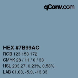 Color code: HEX #7B99AC | qconv.com