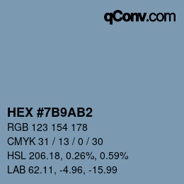 Color code: HEX #7B9AB2 | qconv.com