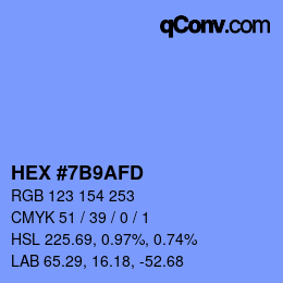Color code: HEX #7B9AFD | qconv.com