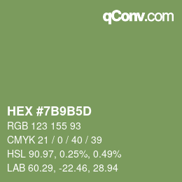 Color code: HEX #7B9B5D | qconv.com
