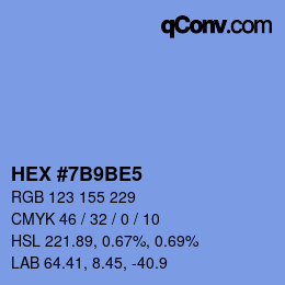 カラーコード: HEX #7B9BE5 | qconv.com