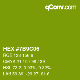Color code: HEX #7B9C06 | qconv.com