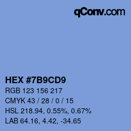Color code: HEX #7B9CD9 | qconv.com