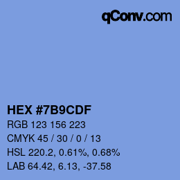 カラーコード: HEX #7B9CDF | qconv.com