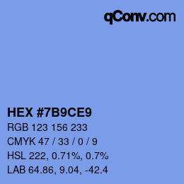 Color code: HEX #7B9CE9 | qconv.com