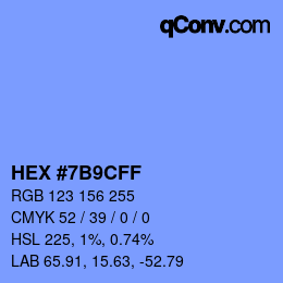 Color code: HEX #7B9CFF | qconv.com