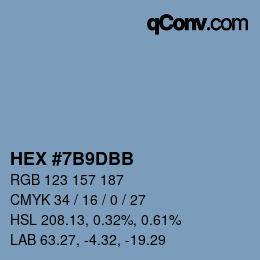 Color code: HEX #7B9DBB | qconv.com