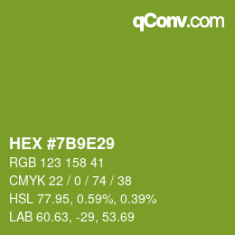 颜色代码: HEX #7B9E29 | qconv.com