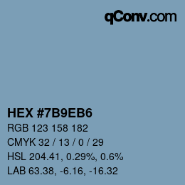 Color code: HEX #7B9EB6 | qconv.com