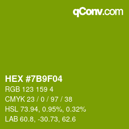 颜色代码: HEX #7B9F04 | qconv.com