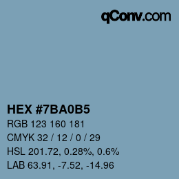 Color code: HEX #7BA0B5 | qconv.com