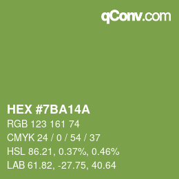 Color code: HEX #7BA14A | qconv.com
