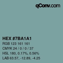 Color code: HEX #7BA1A1 | qconv.com