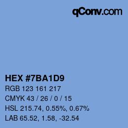 カラーコード: HEX #7BA1D9 | qconv.com