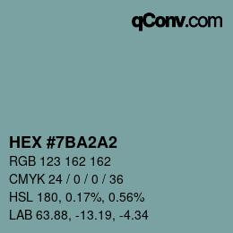Código de color: HEX #7BA2A2 | qconv.com