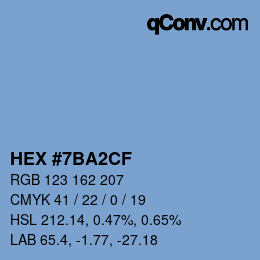 Color code: HEX #7BA2CF | qconv.com