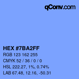 Color code: HEX #7BA2FF | qconv.com