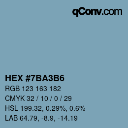 Color code: HEX #7BA3B6 | qconv.com