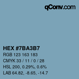 颜色代码: HEX #7BA3B7 | qconv.com