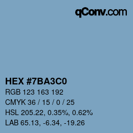 Color code: HEX #7BA3C0 | qconv.com