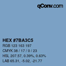 カラーコード: HEX #7BA3C5 | qconv.com