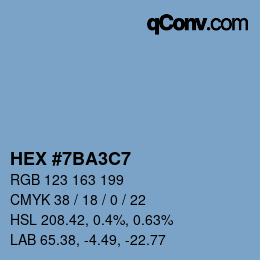 颜色代码: HEX #7BA3C7 | qconv.com