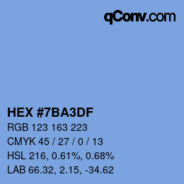 カラーコード: HEX #7BA3DF | qconv.com