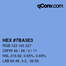 カラーコード: HEX #7BA3E3 | qconv.com
