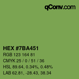 Color code: HEX #7BA451 | qconv.com