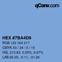Color code: HEX #7BA4D9 | qconv.com