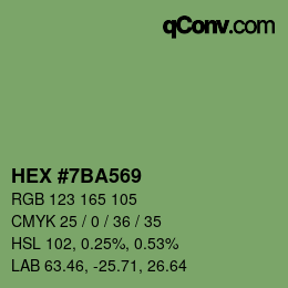 Farbcode: HEX #7BA569 | qconv.com