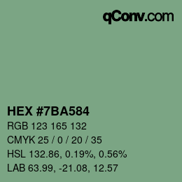 Farbcode: HEX #7BA584 | qconv.com