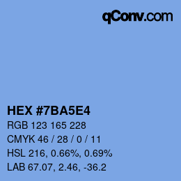 Color code: HEX #7BA5E4 | qconv.com