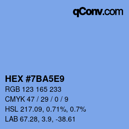 Color code: HEX #7BA5E9 | qconv.com