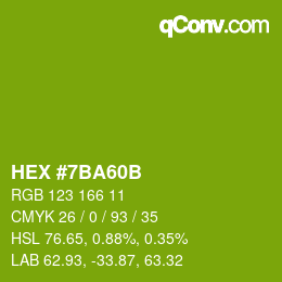 Color code: HEX #7BA60B | qconv.com