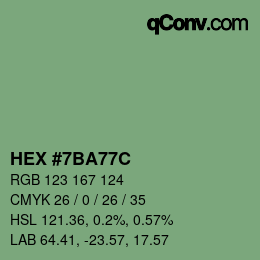 Código de color: HEX #7BA77C | qconv.com