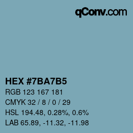 カラーコード: HEX #7BA7B5 | qconv.com